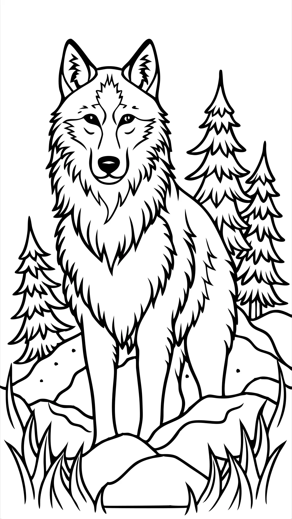 Páginas para colorear de lobo realista